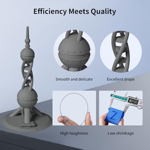 Image of ANYCUBIC High Speed 3D Printer Filament 1.75mm Bundle, Rapid PLA Filament with High Prints Quality, Dimensional Accuracy + /- 0.02mm, 1KG Reusable Spool, 4 Pack Texture Grey