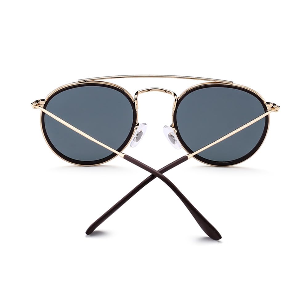 Occhiali da sole rotondi polarizzati retrò per uomo donna Occhiali da sole da guida con montatura vintage UV400