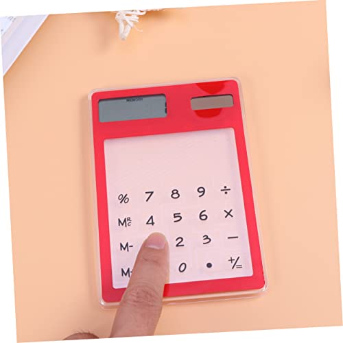 Calculadora solar LCD con pantalla tactil transparente portatil para escuela y oficina 5