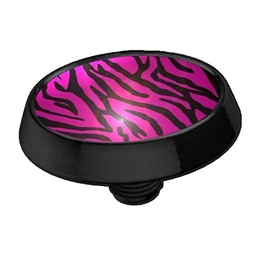 Micro Dermal Anchor piercing, smycke svart, zebra-rosa