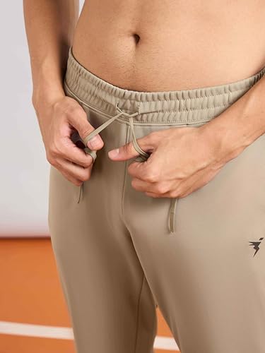 Image of TECHNOSPORT Men Mid Rise Solid Regular Fit Track Pant with Technodry, Antimicrobail for Gym, Workout, Sports and Regular Use