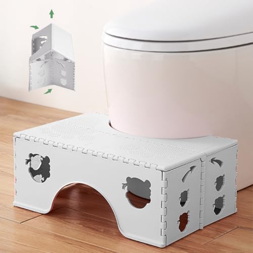 2XK-NOV Tabouret de Toilette Pliable pour Enfants et Adultes - Tabouret Physiologique de Salle, Marche Pied pour WC Antidérapant, Anti Constipation, Poids 1,4...