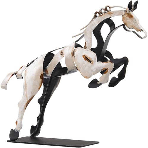 SunBlogs Art Hand-Painted Metal Horse Statue, Handmade Horse Décor