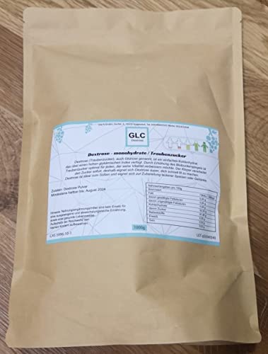 Flabzo 1kg 1000g Dextrose Monohydrat Traubenzucker vegan schnelle Energie Testbegleiter
