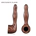 Joyoldelf Redwood Tobacco Pipe Set - Handmade Billiard Smoking Pipe Straight Stem with Gift Box and Accessories, Wooden Tobacco Pipe Suit for Beginner