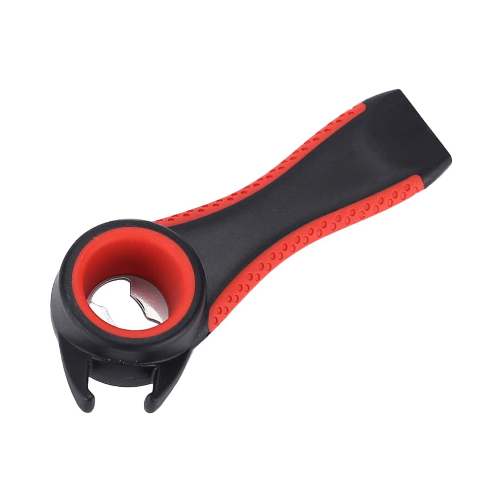 Abridor de Botellas multifunción 5 en 1 Acero Inoxidable for Abrir latas plástico y Cerveza, Ideal como Herramienta Cocina for camareros(Red)