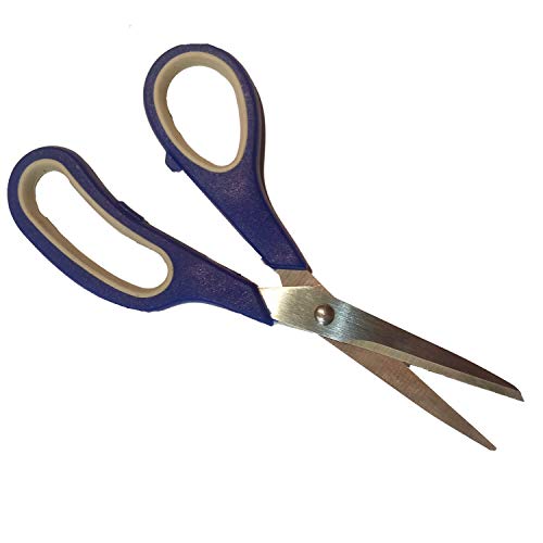 Ciseaux ménagers pour enfants - Pointe ronde - Papier - Équipement de bureau (ciseaux ménagers, bleu/gris)