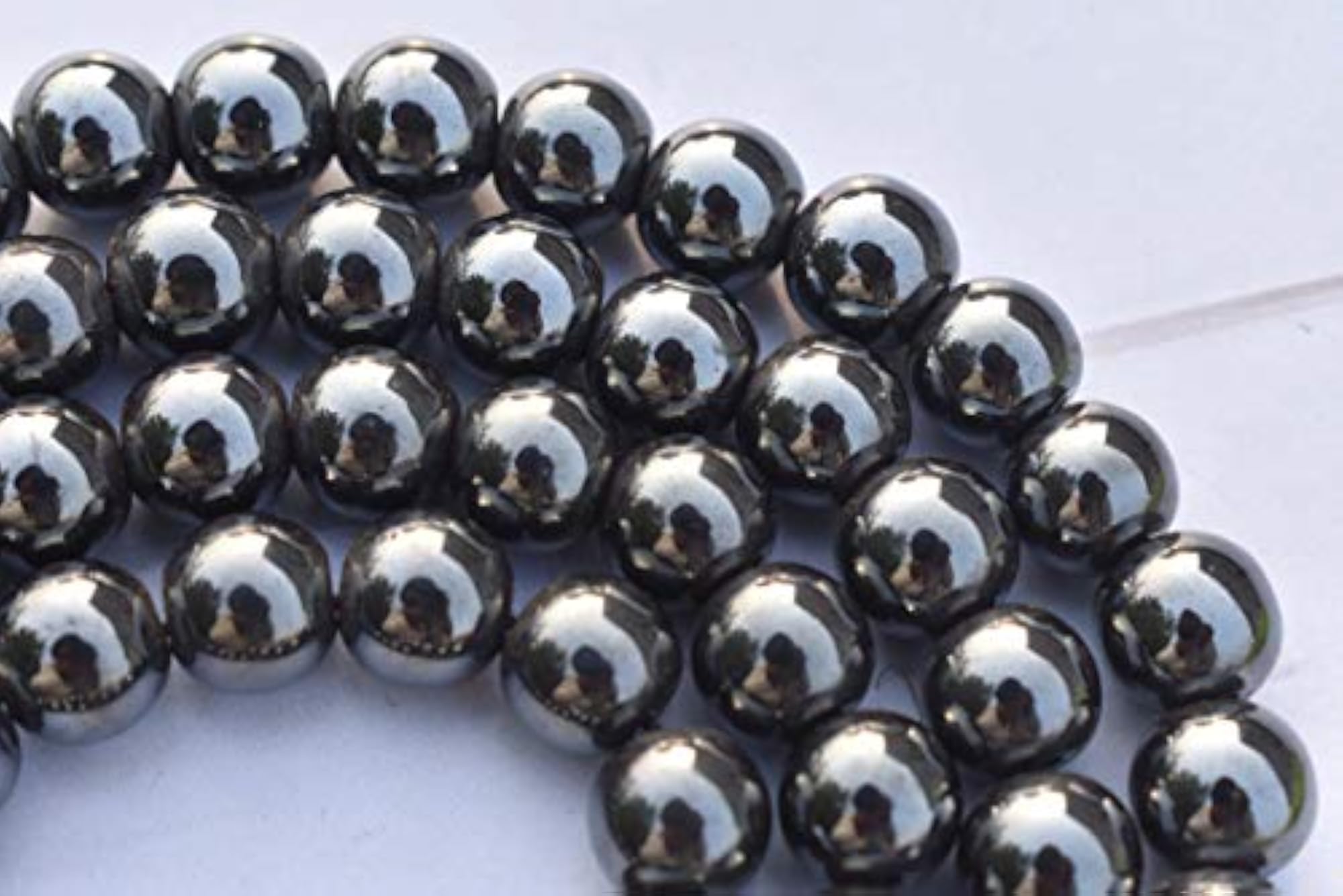 Natural Hematite Healing Crystal Mala, 34 Inch, 108 Beads