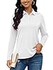 TACVASEN Womens Polo T-Shirt Long-Sleeve Tennis Tops Breathable Golf Shirts UPF 50+ Shirts Plain Classic Golf White,XL #2