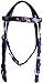 Equitem Pony Size Nylon Headstall and Breast Collar Set with Flower Tape Accent (Purple)
