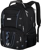 JCDOBEST Travel Laptop Backpack, 17.3 Inch XL Heavy Duty Computer Backpack with RFID Pockets, TSA Friendly Extra Large College Daypack with USB Charging Port, Stylish Laptop Bag for Men/Women，Blue