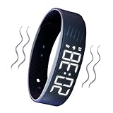 デジタル腕時計 スマートウォッチ 万歩計 目覚まし時計 振動式 腕時の計型 メンズ シンプル 男女兼用 振動目覚まし時の計LED電子時 サイレントアラームウォッチ カロリーモニタリング 歩数計 ファッションウォッチ シリコンバンド 多機能 学生 誕生日、夏休み、夏、感謝祭、その他の祝日 アンチスヌーズ調整可能なリストバンドスマートウォッチ の手首、労働者、学生、寝室、寮