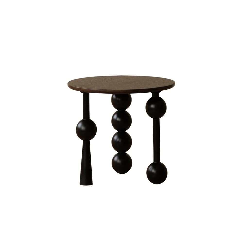 ZTHYSHOZ Coffee Table Retro Small Side Table Round Corner Leisure Coffee Living Room Balcony Bedroom(Bruin)