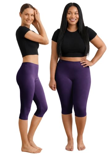 Image of STRETCH IS COMFORT Women's Ultra Buttery Smooth Cotton Leggings, Knee Length Leggings or Shorts | Small to 5X