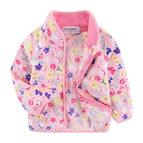 Mud Kingdom Fleece Jacket with Floral Pattern Cover