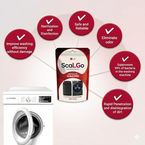 Image of LG ScaLGo Washing Machine Descaling Powder for Front Load and Top Load Washing Machines Pack of 1 (100 Gm /Pack)