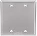 Red Dot 2CCB Device Outlet Box Cover, Blank, 2 Gang, 4-5/8-Inch Width by 4-9/16-Inch Height, Silver, 10-Pack