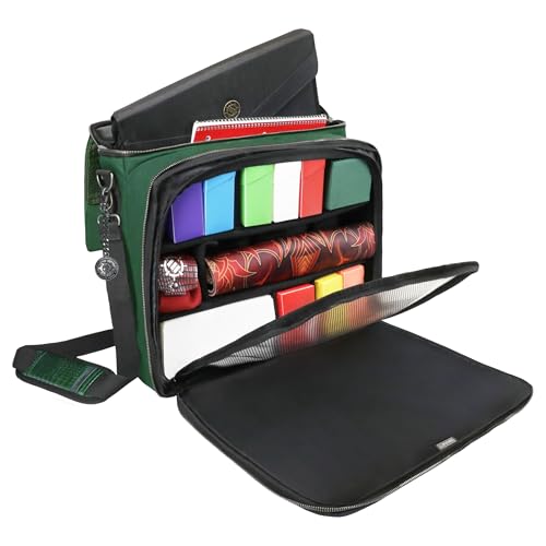 Image of ENHANCE Collector's Edition MTG Bag fits Deck Boxes, Top Loader Binder, Commander Deck, & More TCG Accessories - TCG Travel Bag with Card Defender Screen, Customizable Interior (Dragon Green)