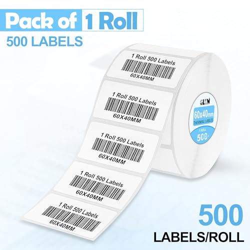 Image of GLUN 60x40mm Size 500 Sticker Smudge-Free Barcode & Price Tag Stickers for Thermal Printers, Paper Sticker for Warehouse, Shops Use