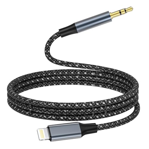 Aux Kabel iPhone [MFi Zertifiziert] Aux Lightning Kabel 1M, Stereo Lightning auf Klinke 3.5mm Audiokabel Kopfh&ouml;rer Adapter Kompatibel Mit iPhone 14/14 Pro/13/13 Pro Max/12 Pro Max/11/X/XR/E/8/7,iPad