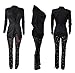 Vakkest Womens 2 Piece Outfits Suits Sheer Mesh Bead Pants and Long Sleeve Business Casual Office Work Blazer Sets