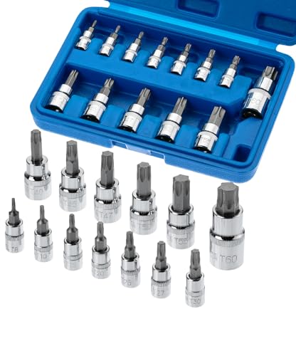 Bates Torx Bit Set - 13 Piece Socket Set T8-T60 Star & Torx Bits