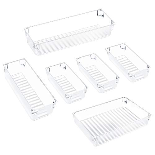 Hot Stori Clear Plastic Vanity And Desk Drawer Organizers 6