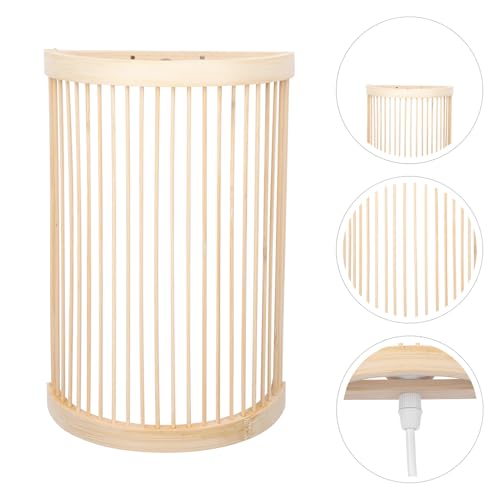 Lámpara de pared tejida de ratán beige para luz de noche e interior 3