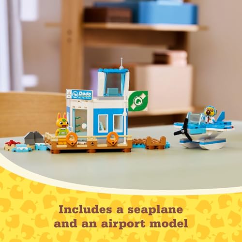 Image of LEGO Animal Crossing Fly with Dodo Airlines Airport Playset, Kids' Airplane Toy and Pilot Minifigure Inspired by The Video Game Series, Gift for Girls and Boys Ages 7 and Up, 77051