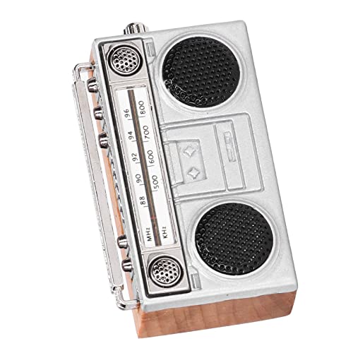 Dollhouse Radio Toy, Composite Wood+Alloy Simulated Miniature Retro Radio 1:12 Scale Dollhouse Accessories Weihnachten Guojiajia Toy