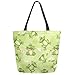 ZzWwR Süße Cartoon-Lotus-Teich Frosch Libelle Schmetterling extra große Canvas Schultertasche Top Aufbewahrungstasche mit Griff Tasche für Gym Strand Wochenender Reisen Shopping