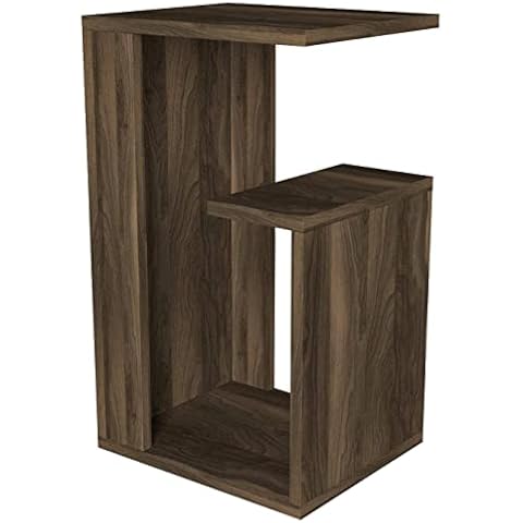 moebel17 Mesa auxiliar de madera Tesbih Nogal 35 x 29,5 x 60 cm Cover