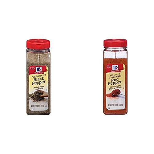 Mccormick Pure Ground Black Pepper, 16 Oz & Ground Cayenne Red Pepper, 14 Ounce #TOP15