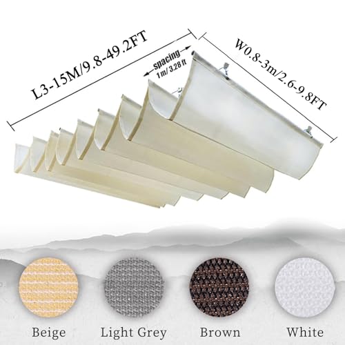 Voile d'ombrage télescopique 75% protection UV avec trous de drainage