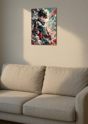 Image of NIJUKA Anime Printed A4 Size Metal sheet Poster For Home And Room Decoration | For Anime Art Fans Boys And Girls (Deku Varish Of OFA)