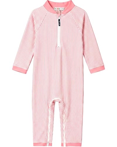 Image of weVSwe Baby Girl Toddler UPF 50+ Rash Guard Swimsuit Sun Protection Beachwear Zipper Bathing Suit 0-3 Years
