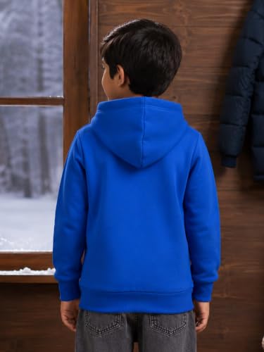 Image of Unisex Kids Solid Full Sleeve Zip Front Open Hooded Sweatshirt
