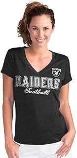 G-III 4her by Carl Banks Oakland Raiders Women's Black Home Run V-Neck T-Shirt