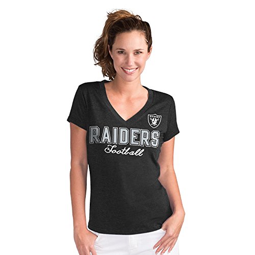G-III 4her by Carl Banks Oakland Raiders Women's Black Home Run V-Neck T-Shirt