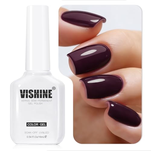 Vishine Vernis Gel Semi-Permanent 16ml – Esmalte de uñas en gel UV/LED de 16ml, color Bordeaux Cabernet, para manicura de salón y DIY, L446