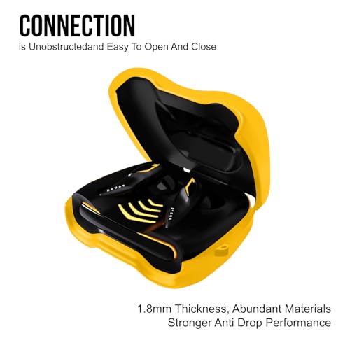 Image of Soft Silicone Case Cover Compatible for GoBoult Audio UFO | GoBoult Astra | GoBoult Mustang Torq (Yellow)