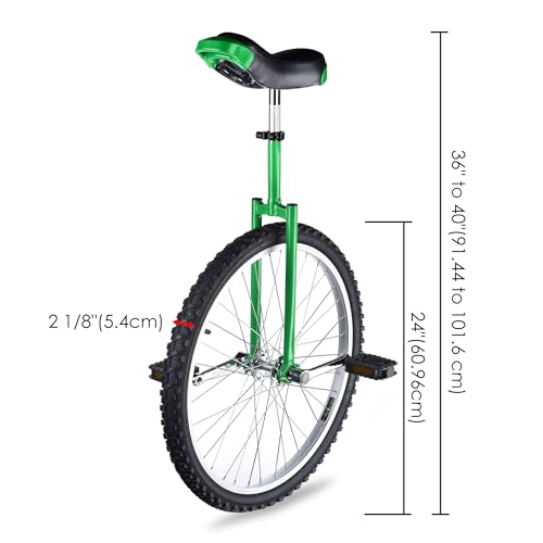 Image of AW 16 /18 /20 /24 Inch Wheel Outdoor Unicycle Adjustable Seat Exercise Bicycle | Fit Adults Kids Outdoor Sports Fitness Exercise, Various colors For Choice