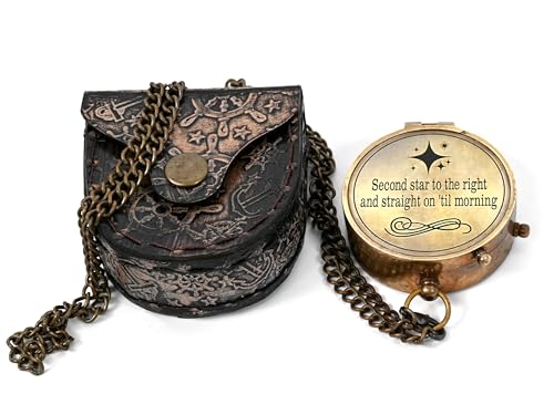 The New Antique Store - Engraved Compass, Customized Brass Compass for Anniversary, Birthday, Graduation Day, Confirmation, Valentine, Parting, Sailor Gift (Peter Pan)