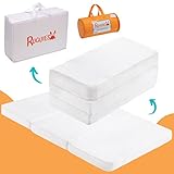 RUGUIES MAX Mattress- Colchón Cuna Viaje 120 x 60 cm para Máximo Confort- Colchón Viscoelástica Plegable, Portátil y Reversible- Colchoneta Suelo para Bebés- Alfombra Acolchada para Niños.