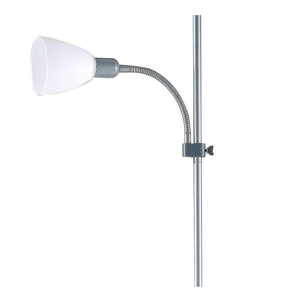 Pied De Salon Rilon 1xe27+1xe14 C/lecteur Argent Écran Blanc 175,5x40x40 Cm Marque FABRILAMP