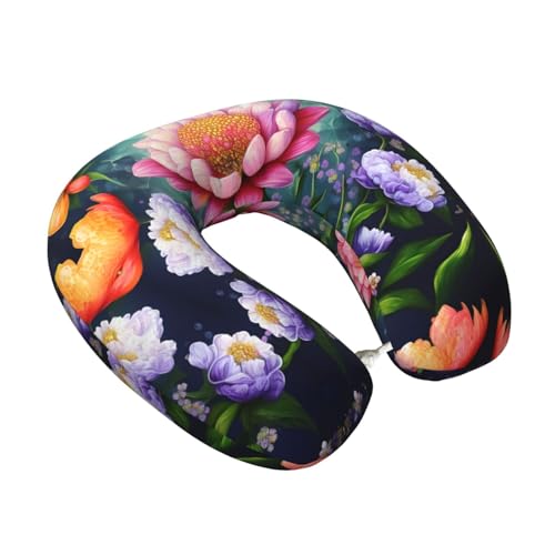 Almohada de viaje con funda de poliéster negra miniatura 2