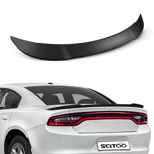 SCITOO - SCITOO Spoiler Wing Fits for 2011-2020 for Dodge Charger Sedan Matte Black Hellcat Style Rear Trunk Spoiler Wing