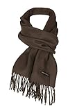  Enrico Coveri Sciarpa unisex in puro cashmere articolo CACHEMIRE made in ITALY - cm.170 x 30, Moro, UNICA - ONE SIZE