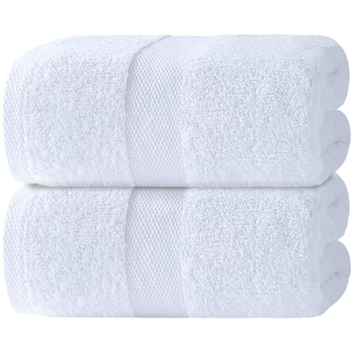 Image of Luxury Soft Bath Sheet Towels - 650 GSM Cotton Luxury Bath Towels Extra Large 35x70 | Highly Absorbent and Quick Dry | Hotel Quality Extra Large Bath Towels Oversized, White, 2 Pack