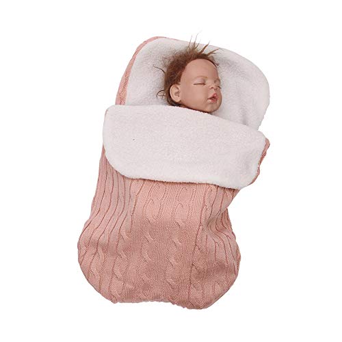 Bambino Neonato Copertina Bambino Bebè Maglia Morbido Caldo Foderato Aldensare Sacco A Pelo Bambino Passeggino Unisex Ragazzo Ragazza,Pink